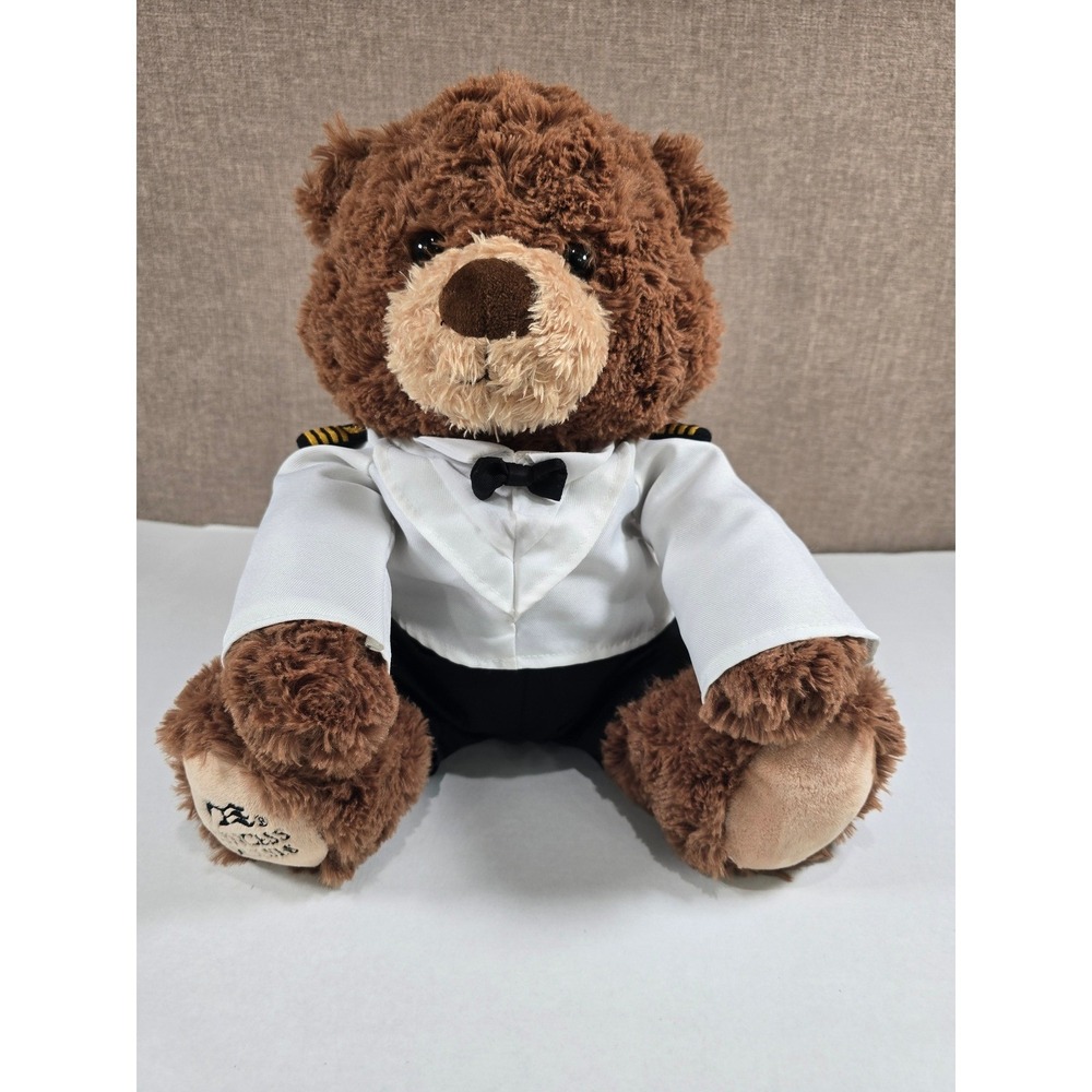 Princess Cruises Captain Teddy Bear Plush Brown Formal Uniform Souvenir 12"